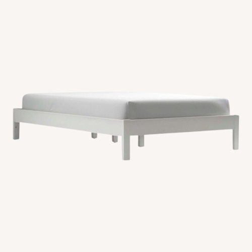 Used West Elm Simple White Wood King Bed for sale on AptDeco