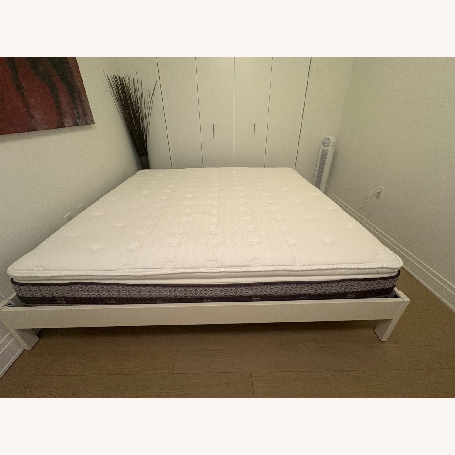 West Elm Simple White Wood King Bed - image-1