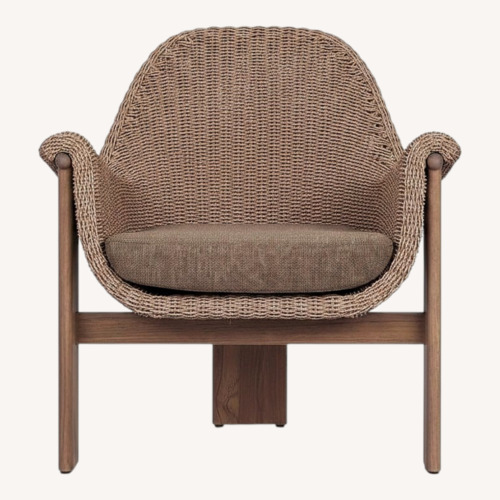 Used West Elm Lenai Outdoor Teak Chair with Cover for sale on AptDeco