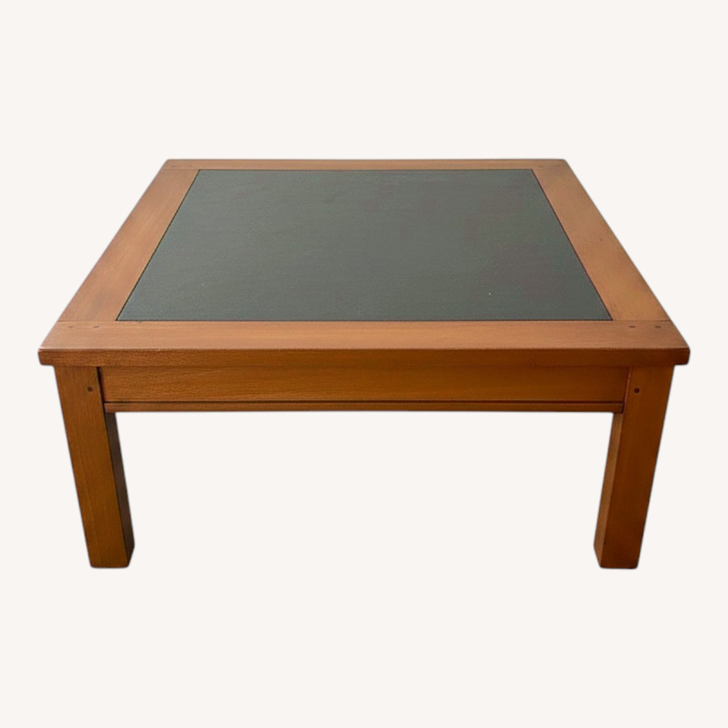Ethan Allen Dark Brown Stone Coffee Table - image-0