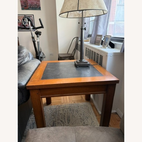 Used Ethan Allen Dark Brown Wood Side Table for sale on AptDeco