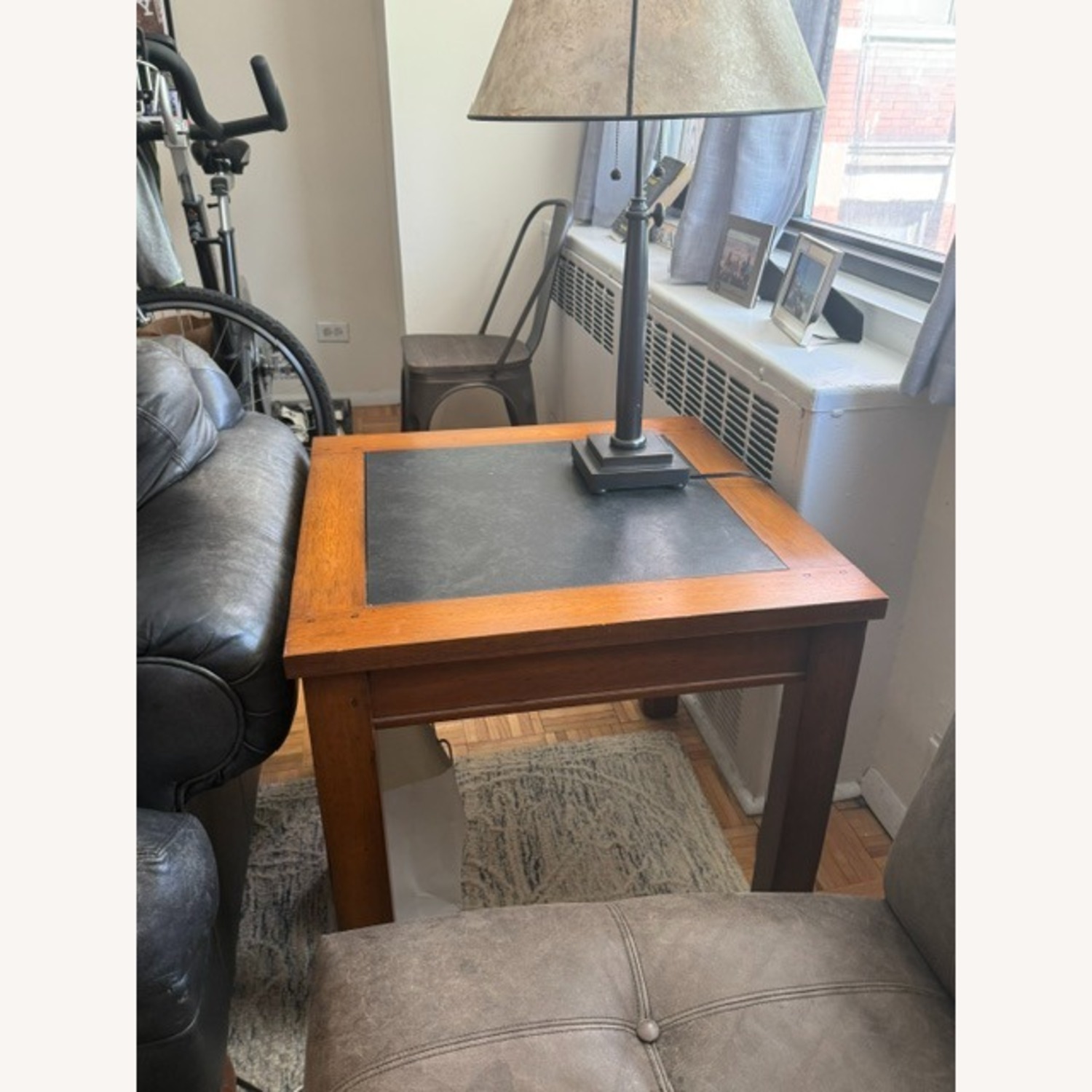 Ethan Allen Dark Brown Wood Side Table - image-3