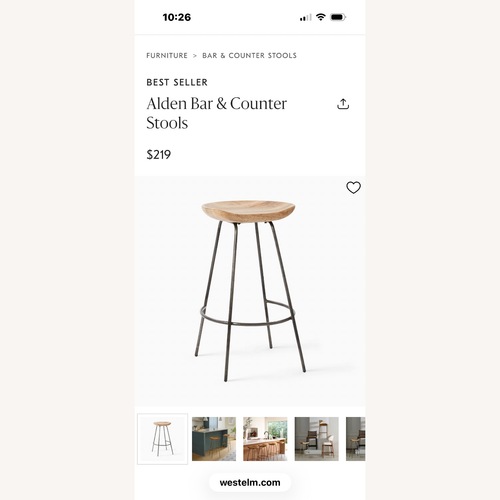 Used West Elm Natural Stone Ottoman for sale on AptDeco