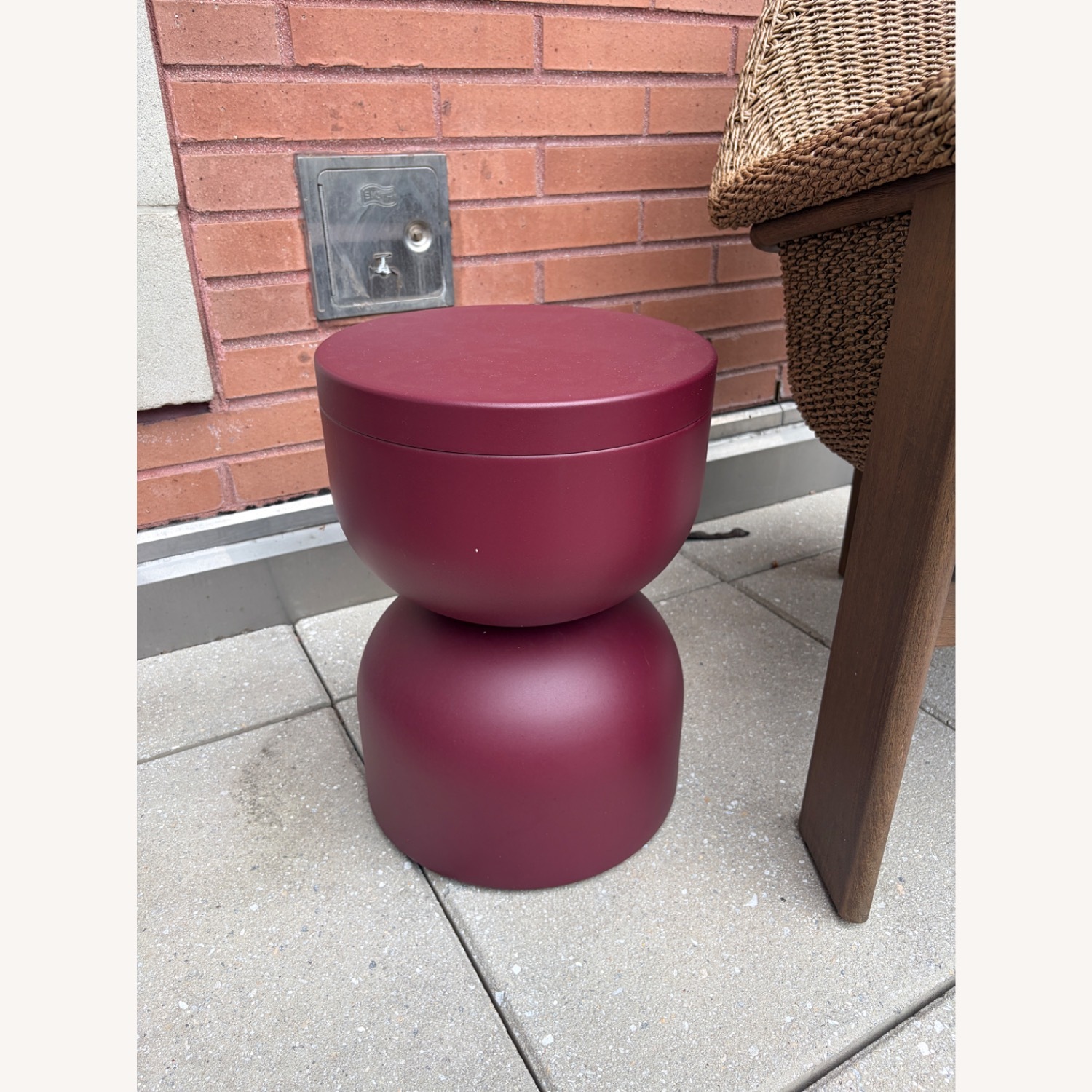 West Elm Fermob Piapolo Stool in Black Cherry - image-1