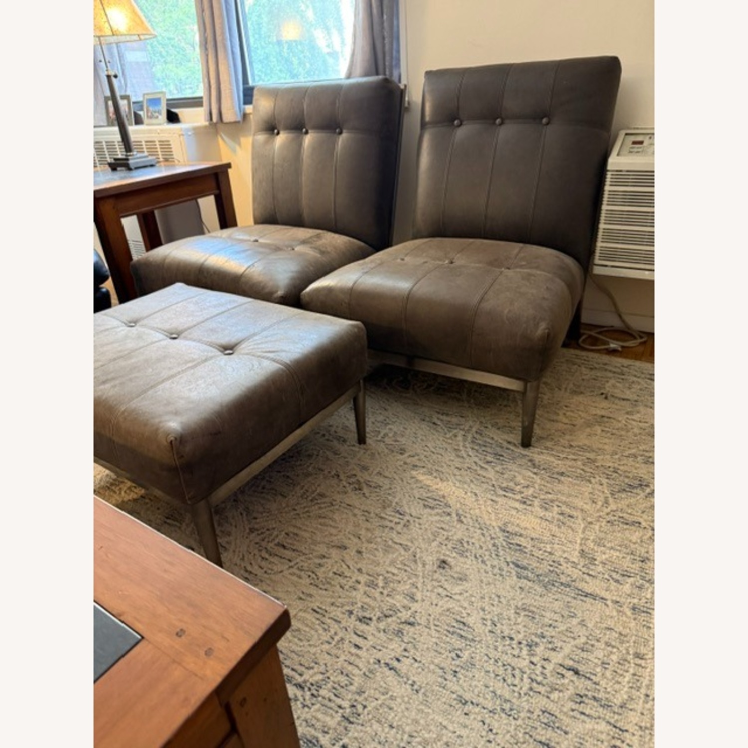 Ethan Allen Dark Brown Leather Accent Chairs - image-3