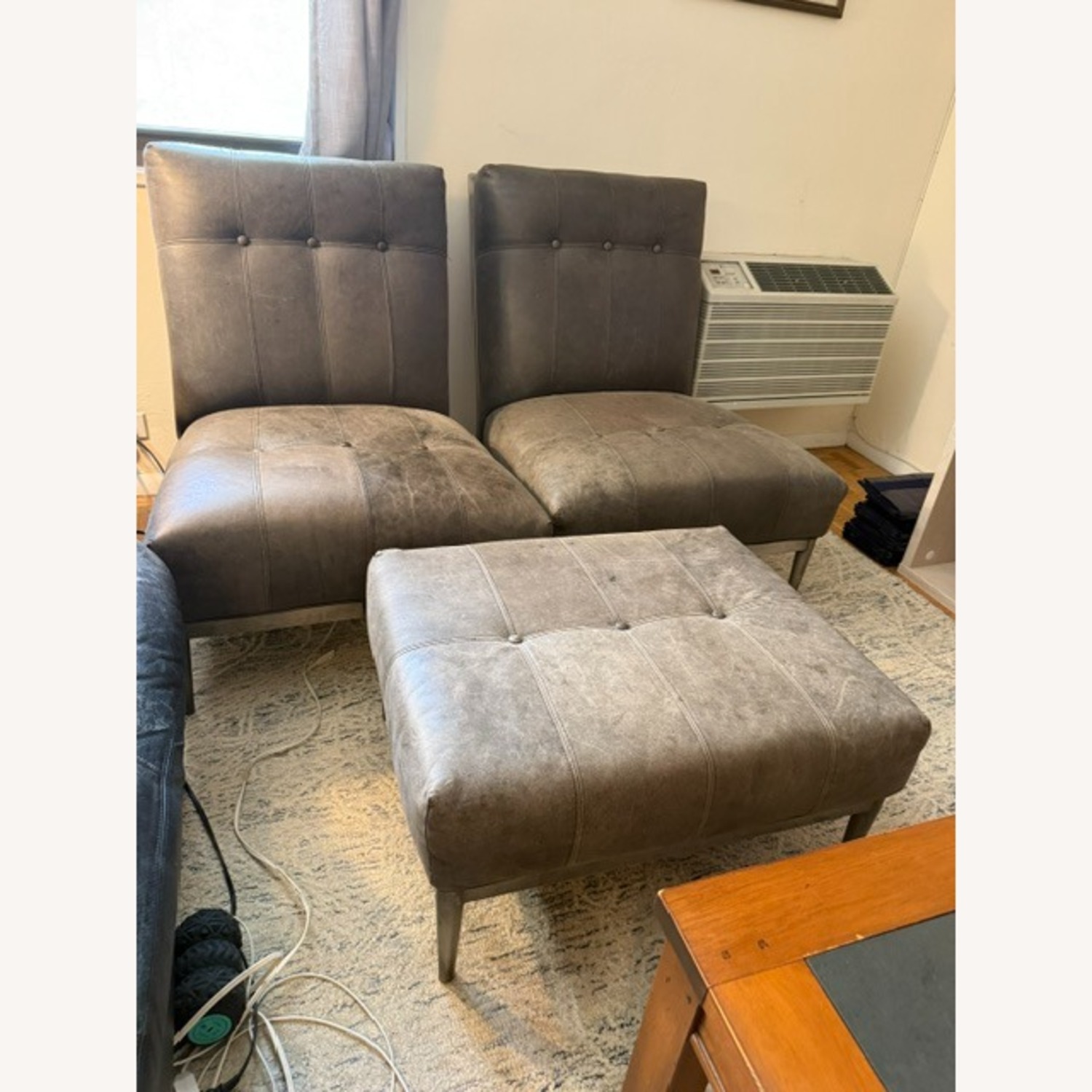 Ethan Allen Dark Brown Leather Accent Chairs - image-1