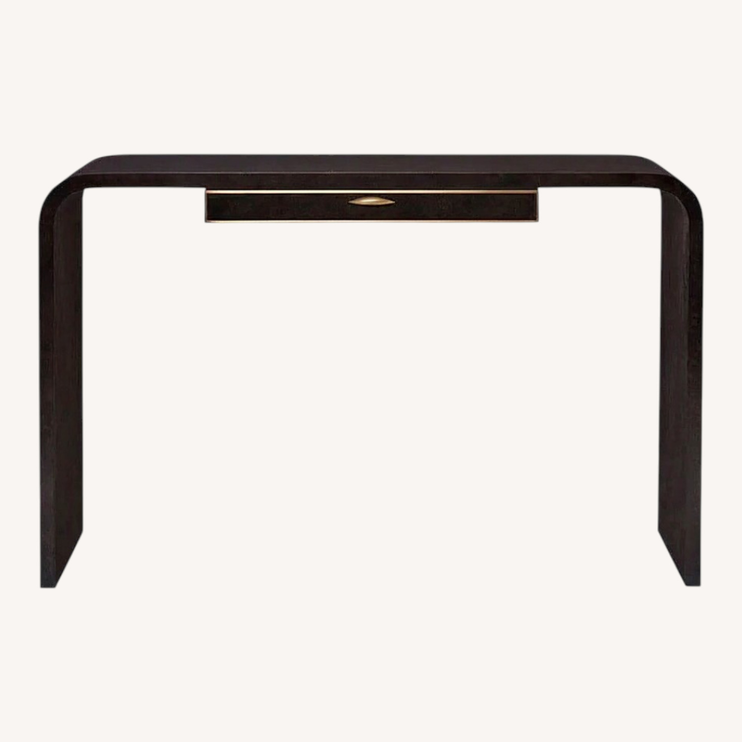 Rene Console Table Dark Brown Leather Side Table - image-0