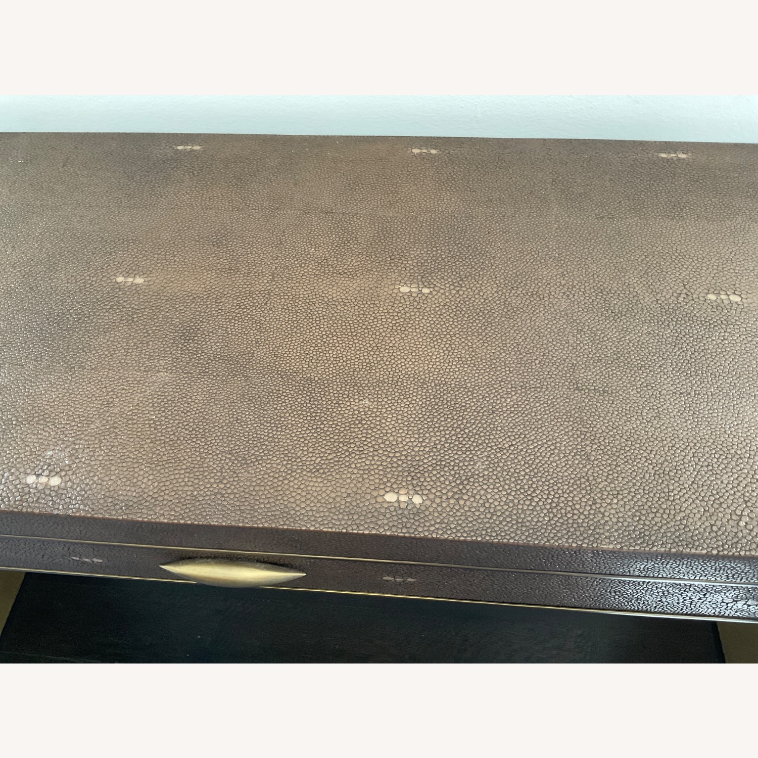 Rene Console Table Dark Brown Leather Side Table - image-4