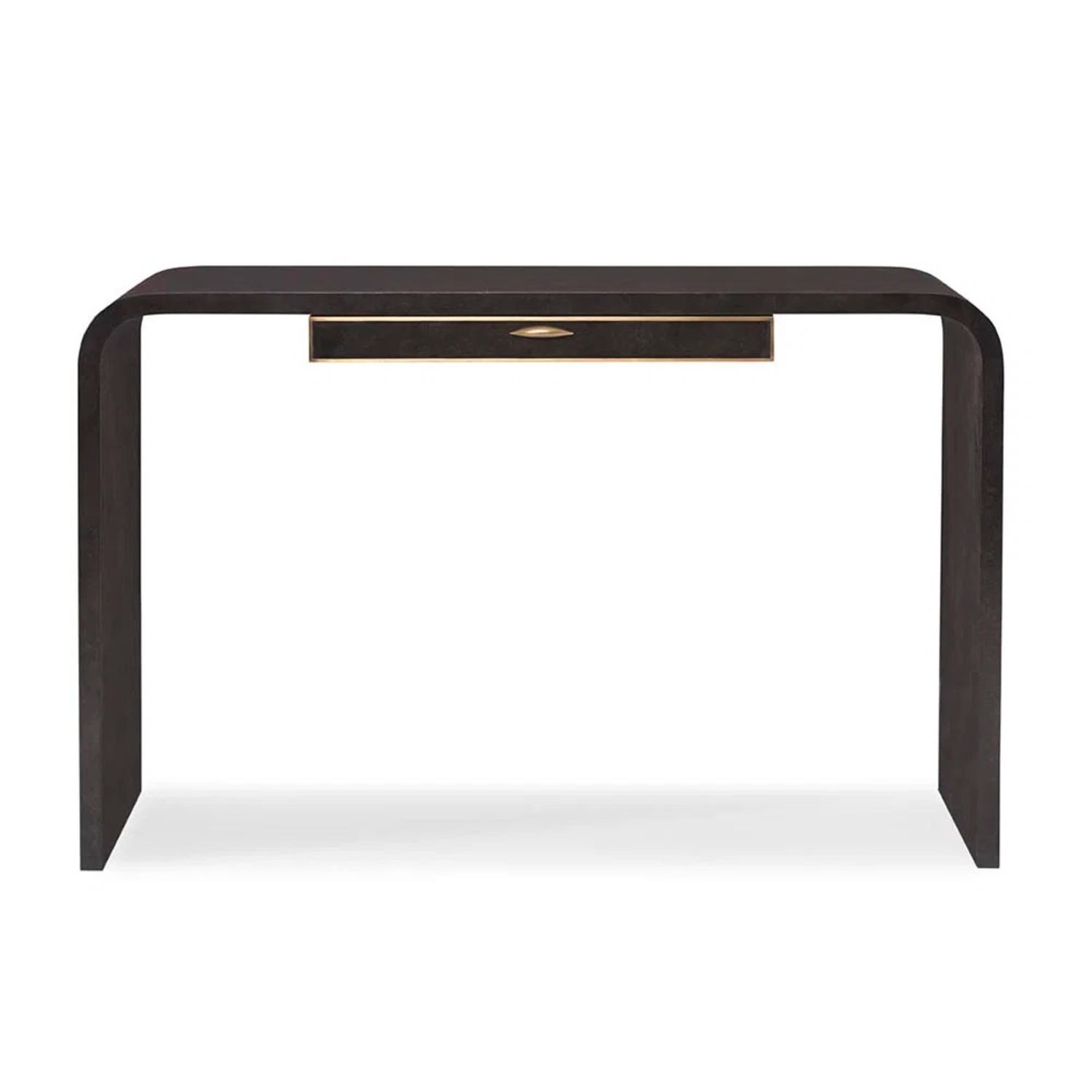 Rene Console Table Dark Brown Leather Side Table - image-5