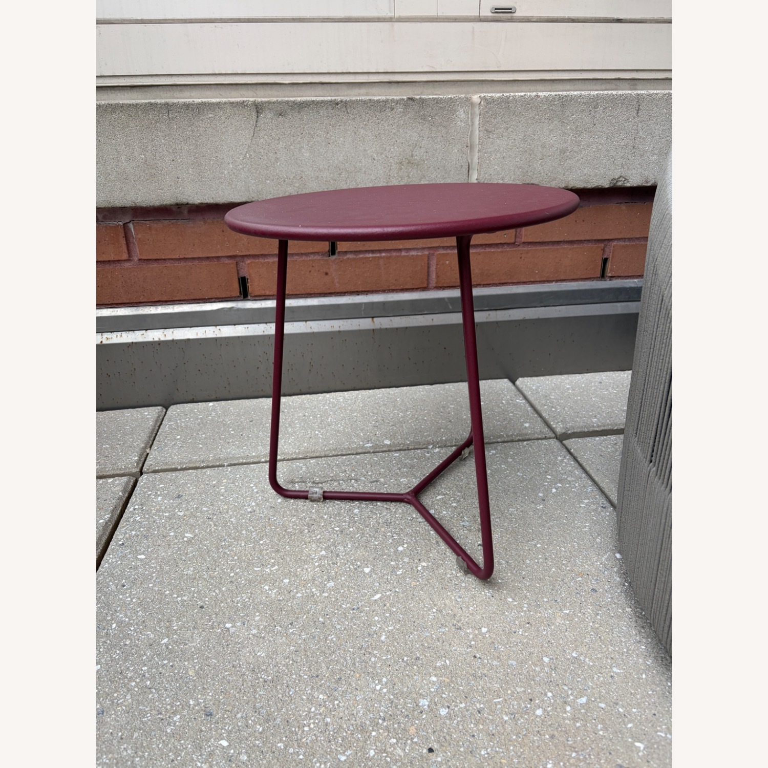 West Elm Red Metal Patio Table - image-2