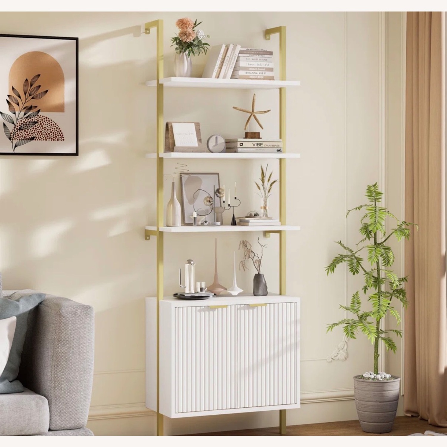 Mercer 41 Gold Wood Bookcase - image-2