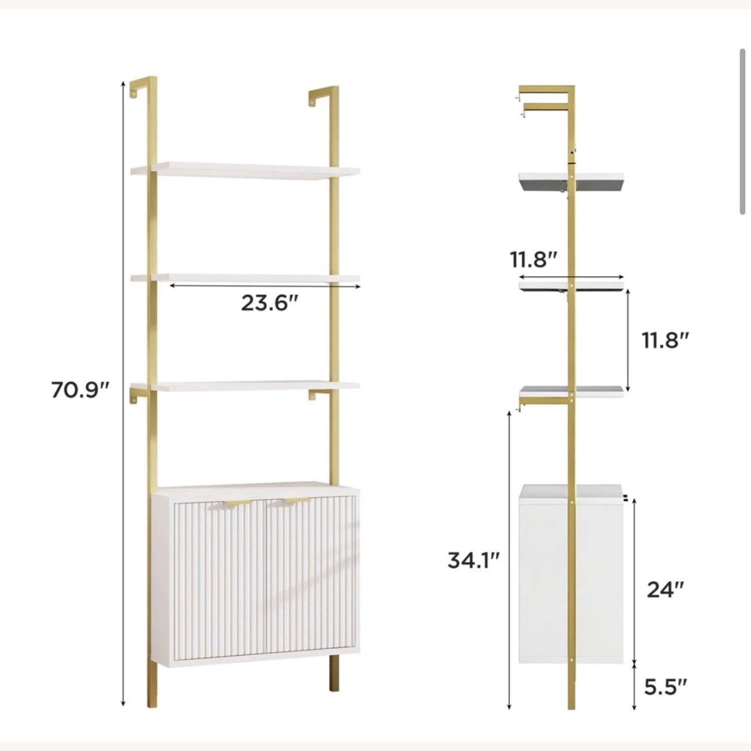 Mercer 41 Gold Wood Bookcase - image-3