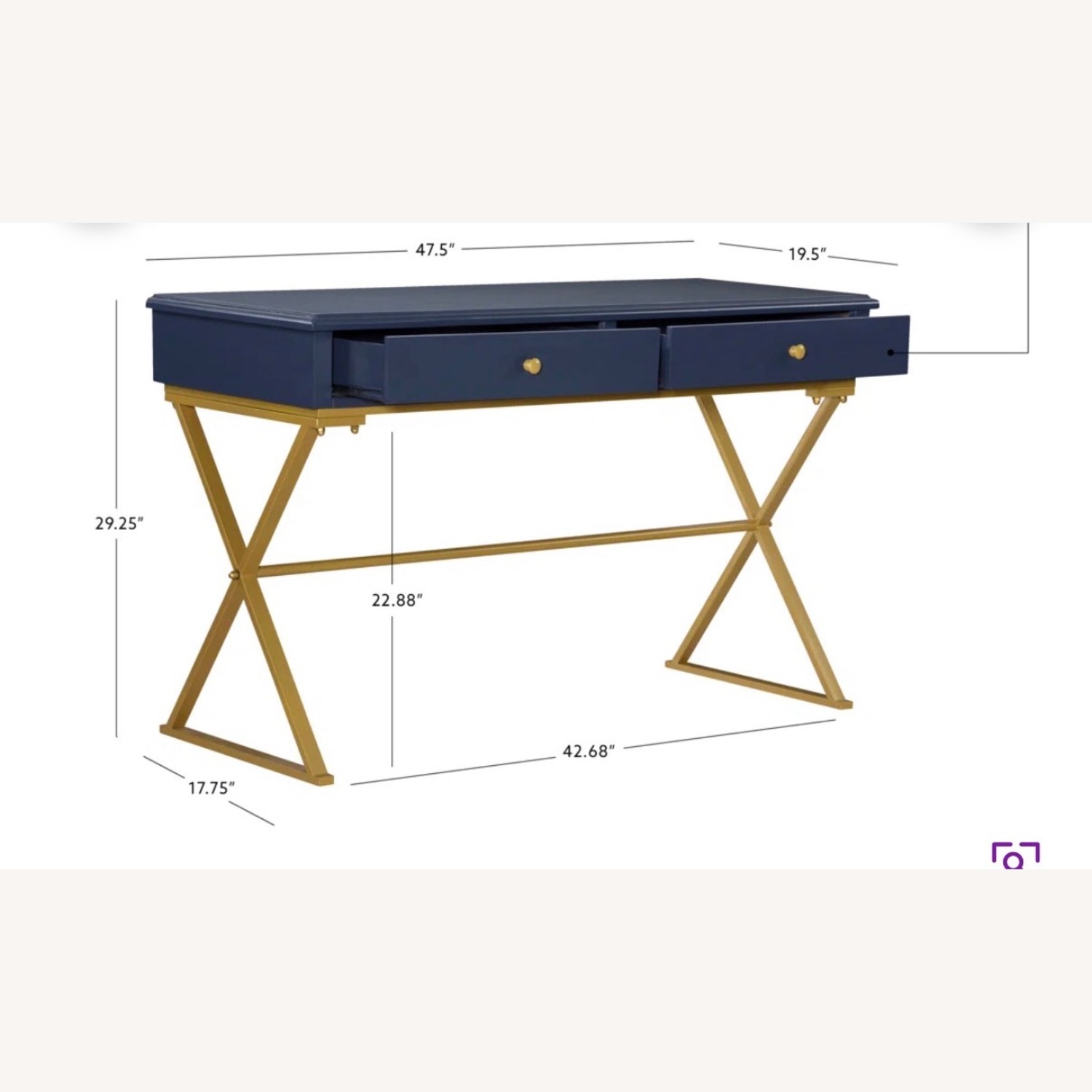 Wayfair Willa Arlow Interiors Blue Wood Desk - image-2