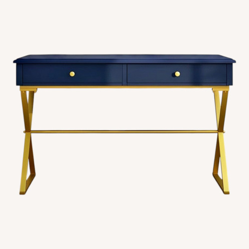 Used Wayfair Willa Arlow Interiors Blue Wood Desk for sale on AptDeco