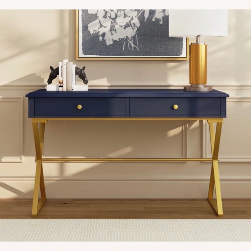 Used Wayfair Willa Arlow Interiors Blue Wood Desk for sale on AptDeco