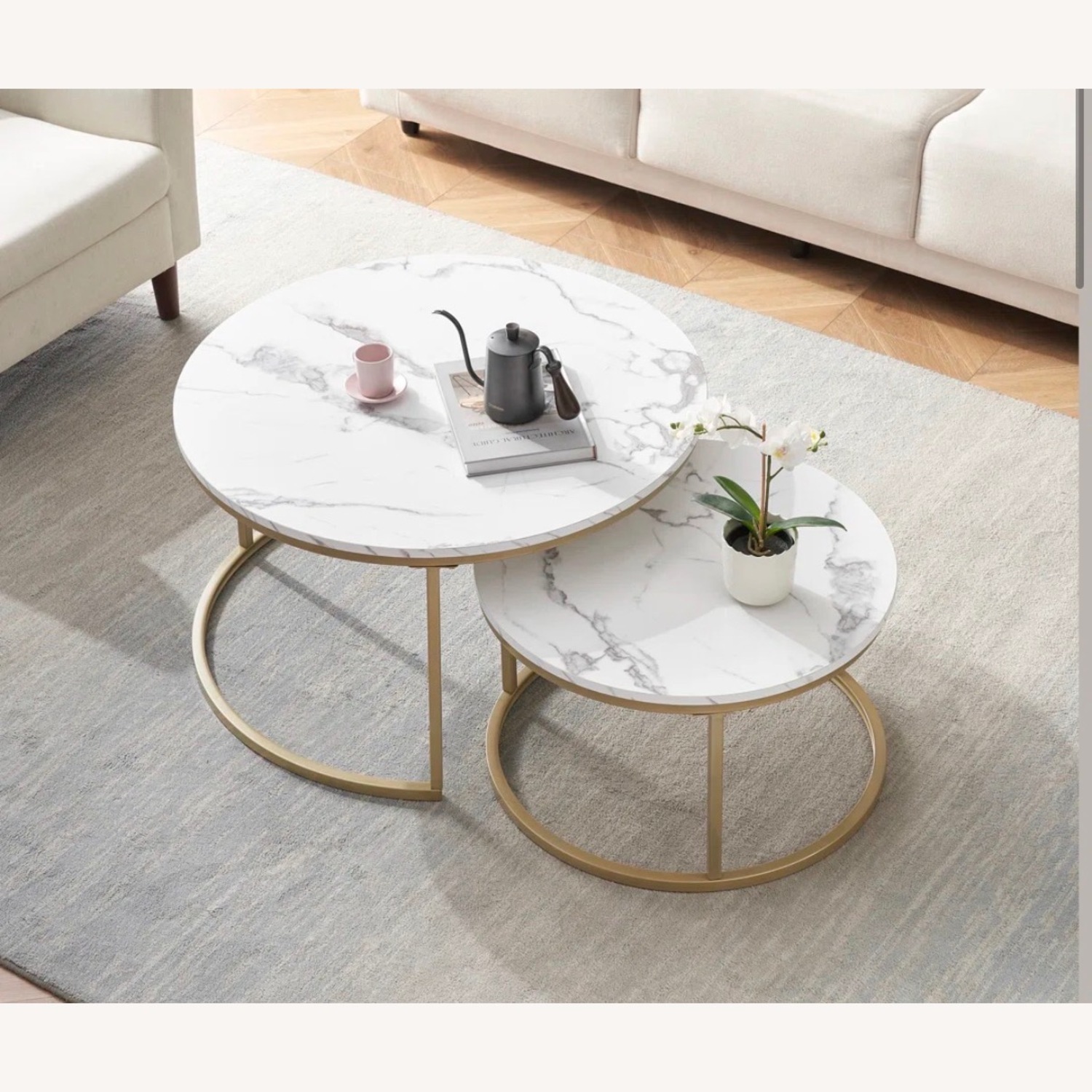 Wayfair White Metal Coffee Table - image-2