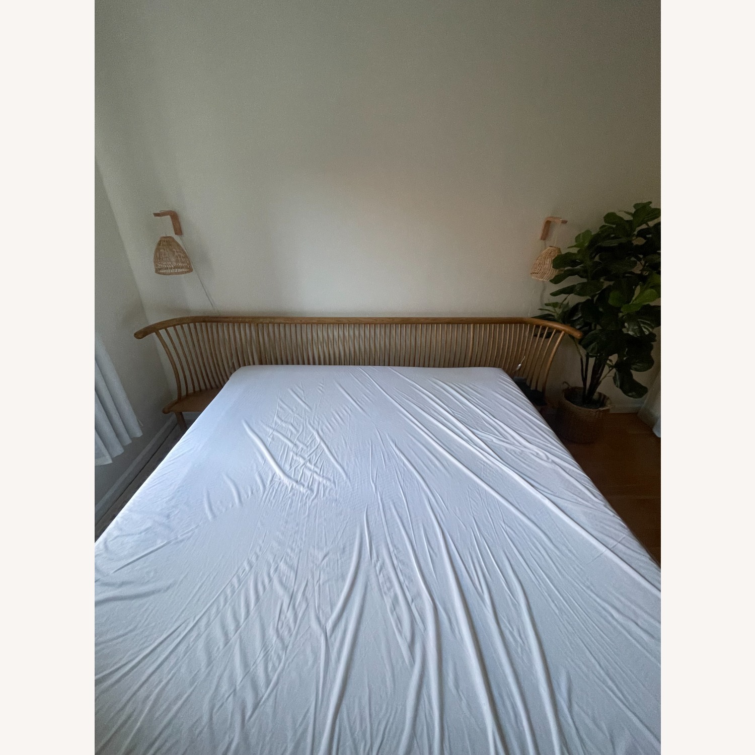 Anthropologie Mathilde Light Brown Wood King Bed - image-2