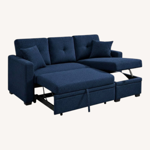 Used Wayfair Blue 2 Piece Sectional for sale on AptDeco
