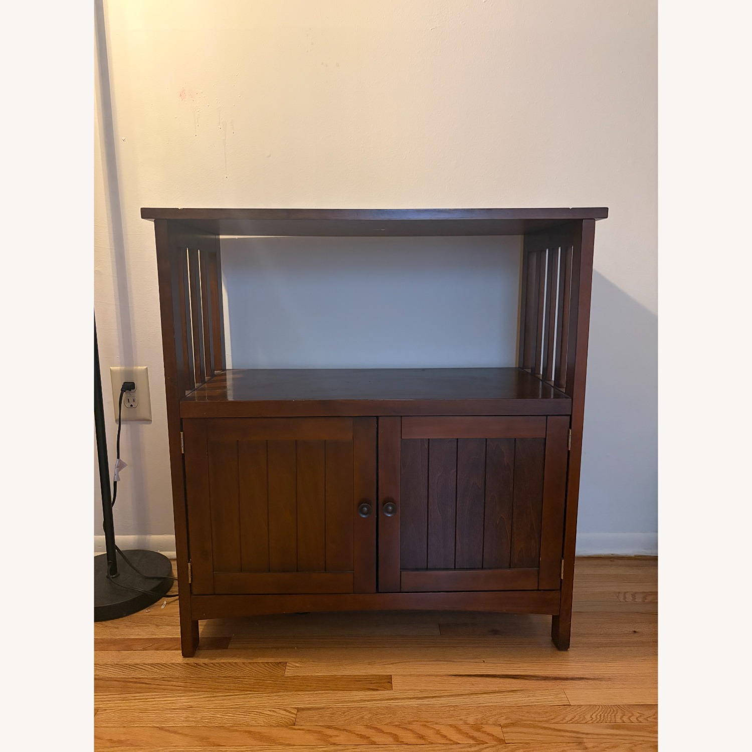 Vintage/Antique Dark Brown Wood Bar Cart - image-1