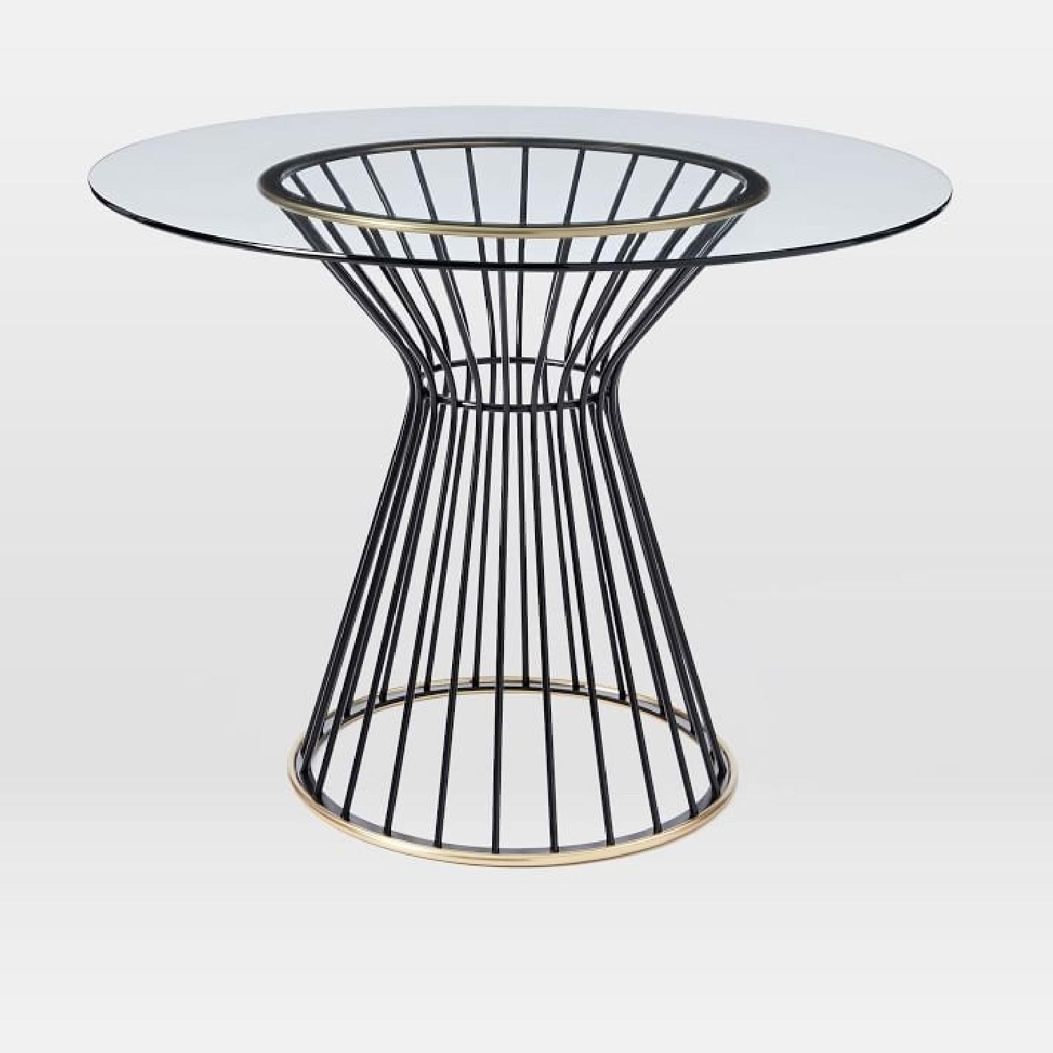 West Elm Hourglass Black Glass Dining Table - image-4