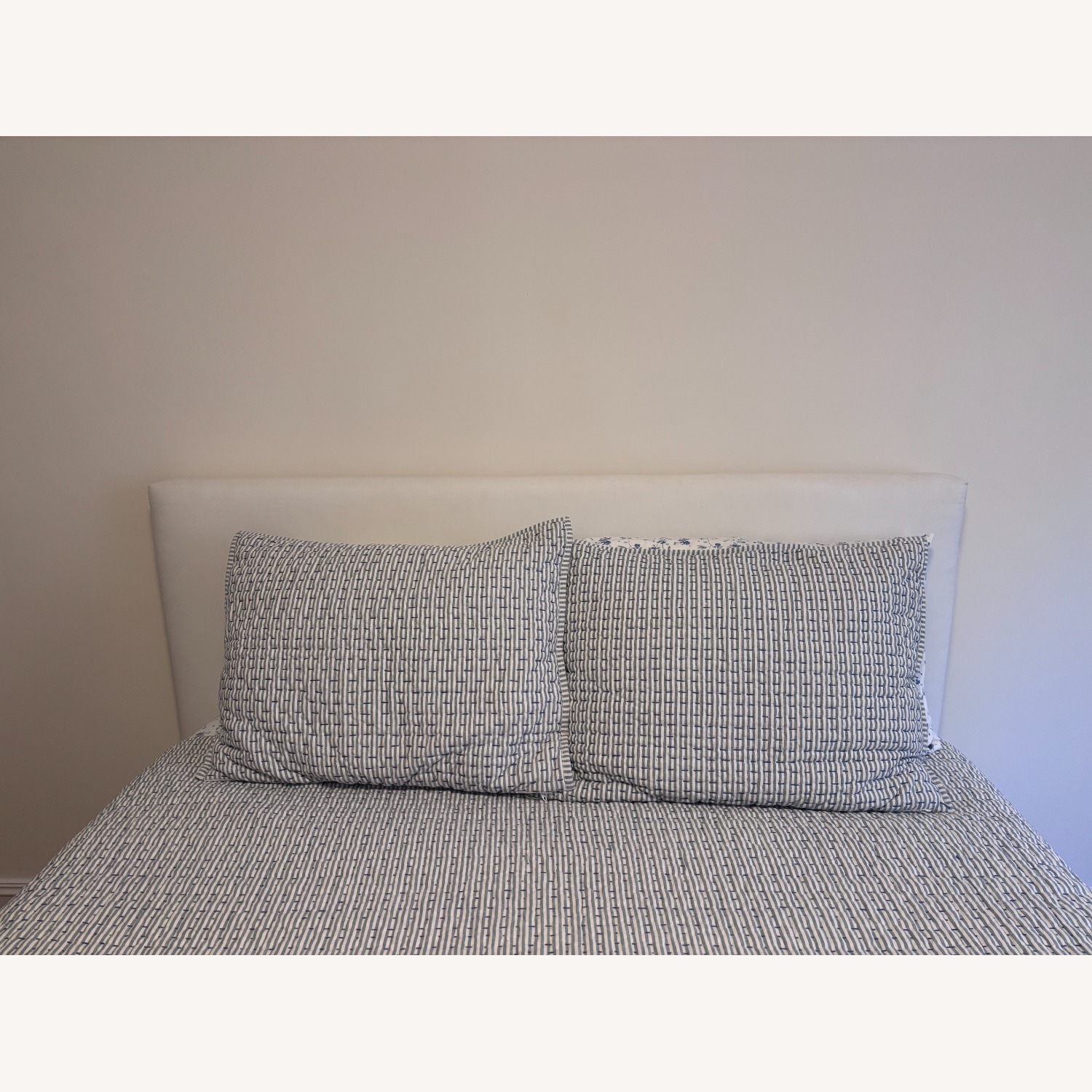 Pottery Barn Teen Ellery White Linen Queen Bed - image-3