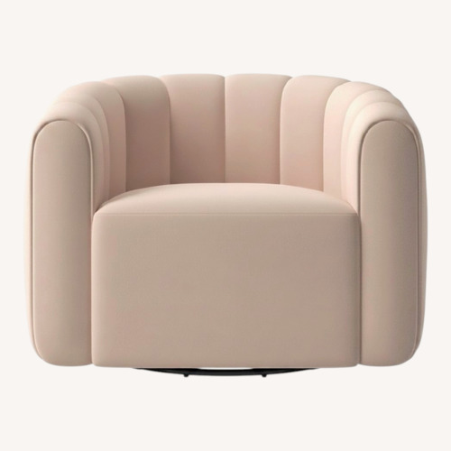 Used CB2 Pink Velvet Accent Chair for sale on AptDeco