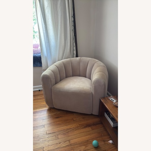 Used CB2 Pink Velvet Accent Chair for sale on AptDeco