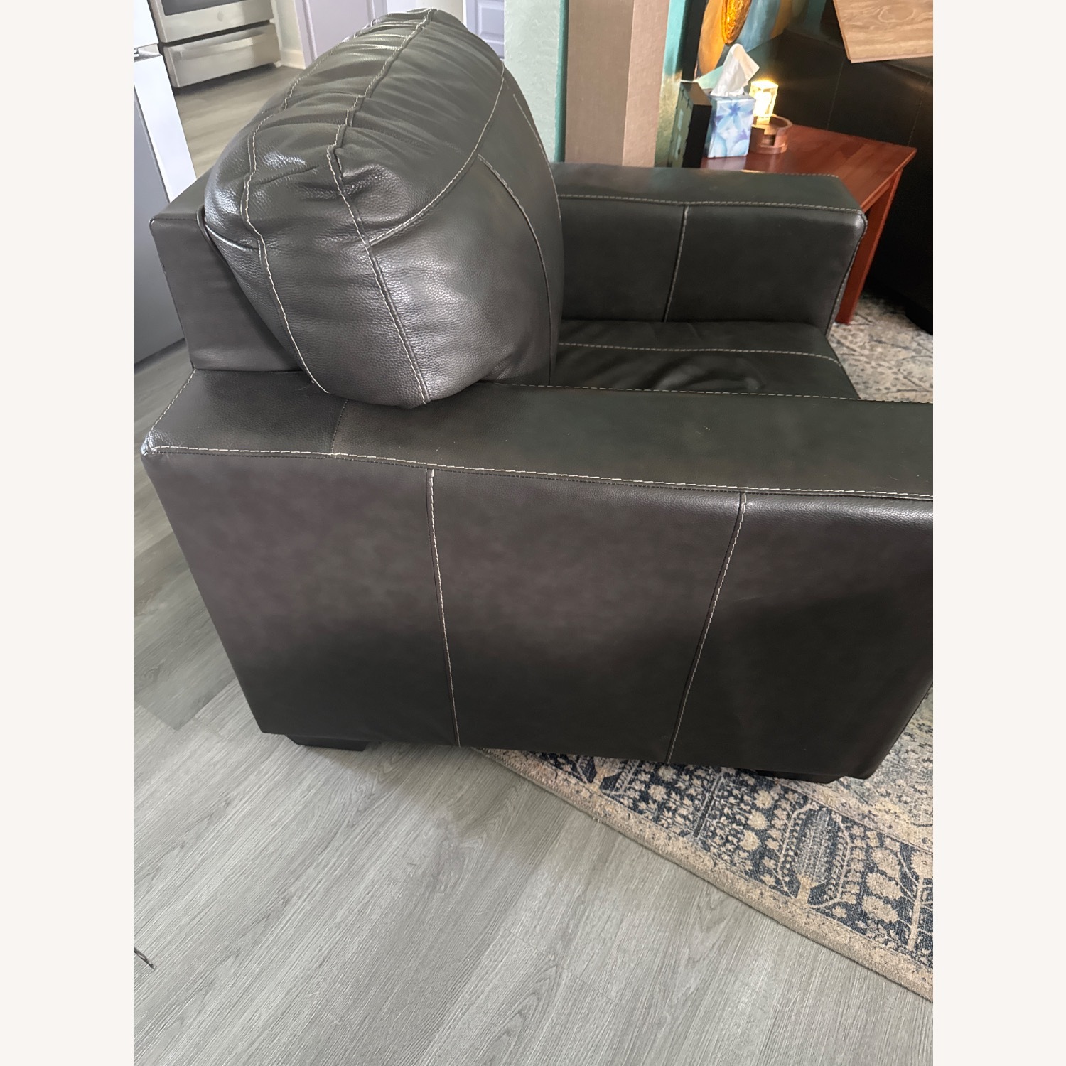 Ashley Furniture Morelos Dark Gray Leather Chair Set of 2 - image-3