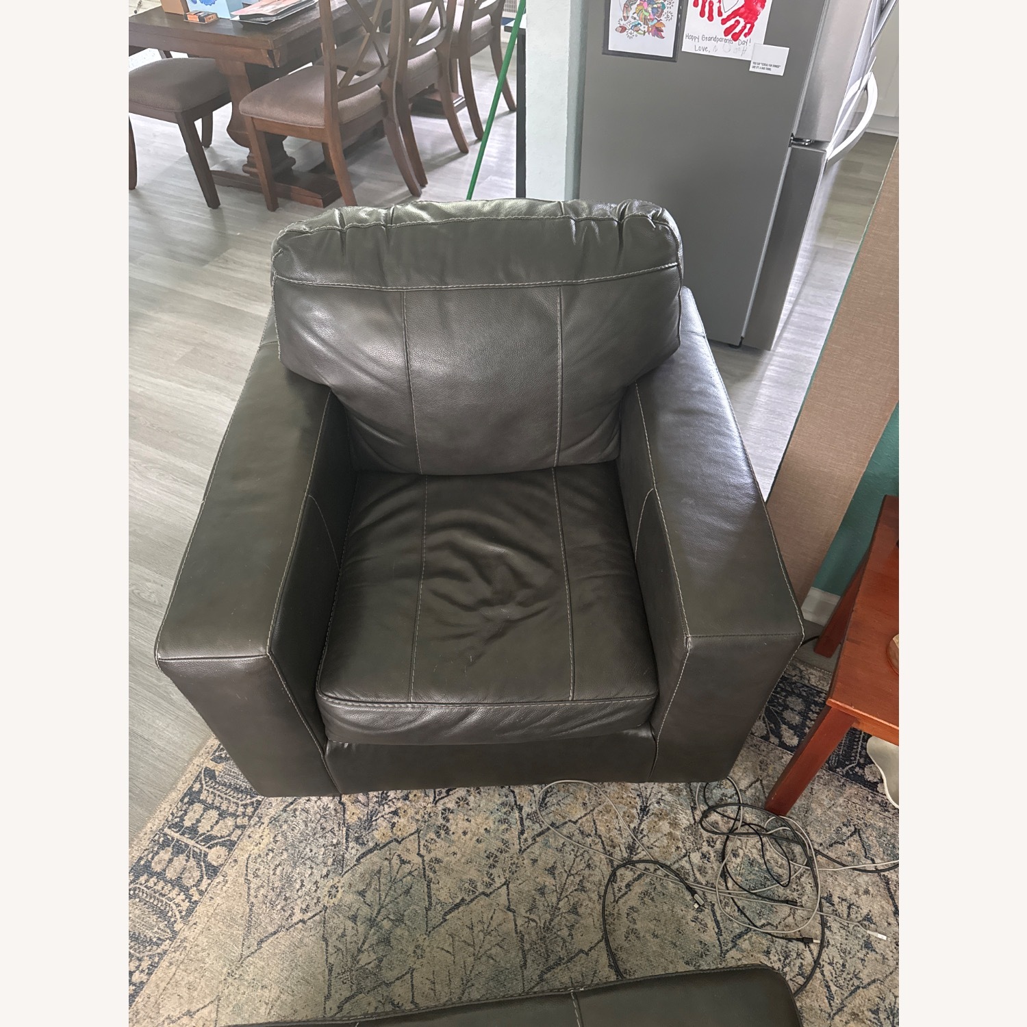 Ashley Furniture Morelos Dark Gray Leather Chair Set of 2 - image-2
