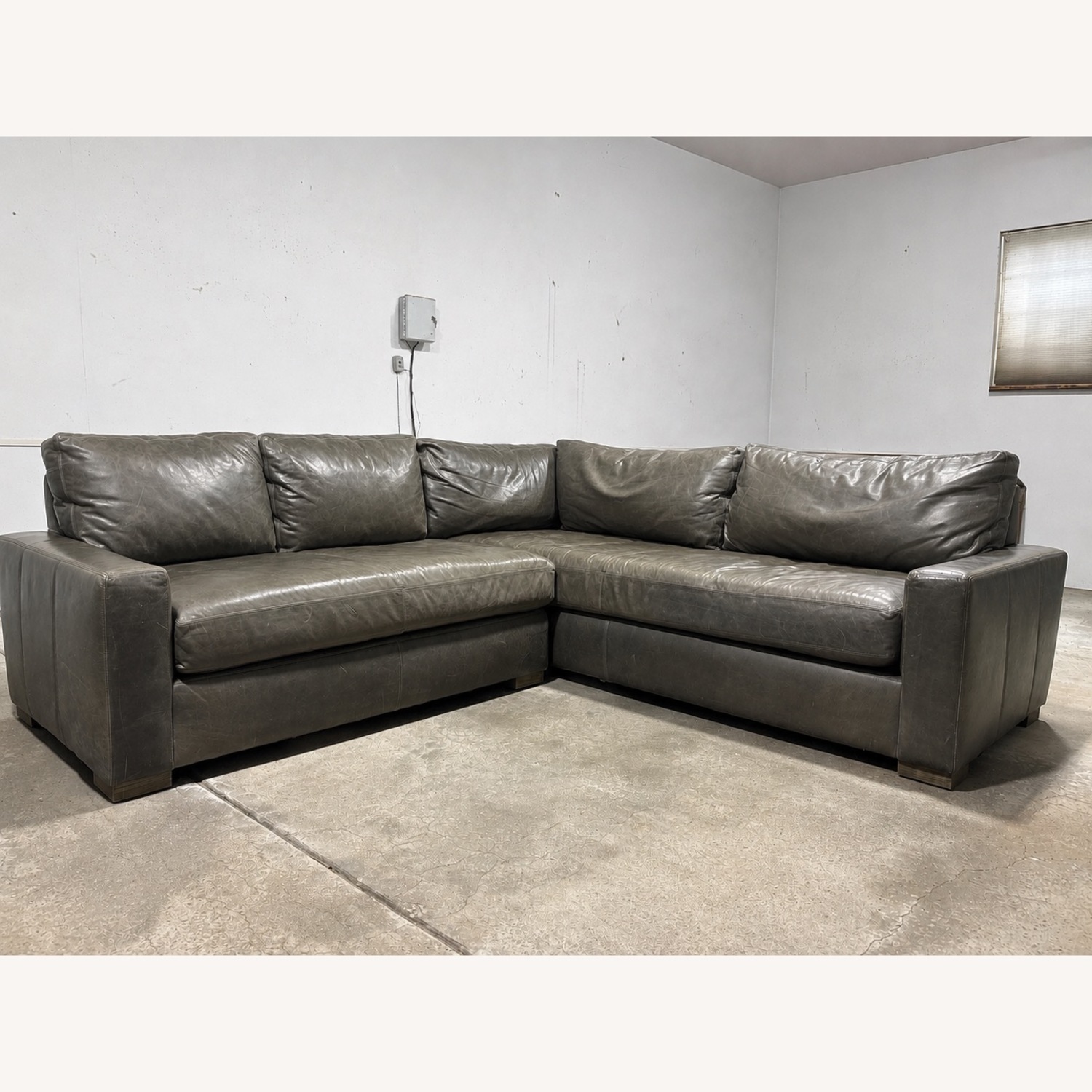 Restoration Hardware Maxwell Leather Sectional - image-1