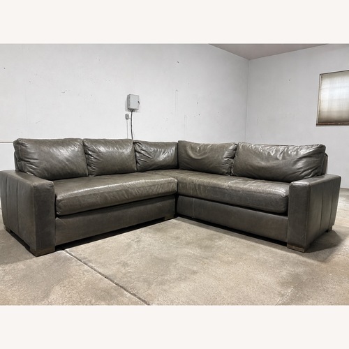 Used Restoration Hardware Maxwell Leather Sectional for sale on AptDeco