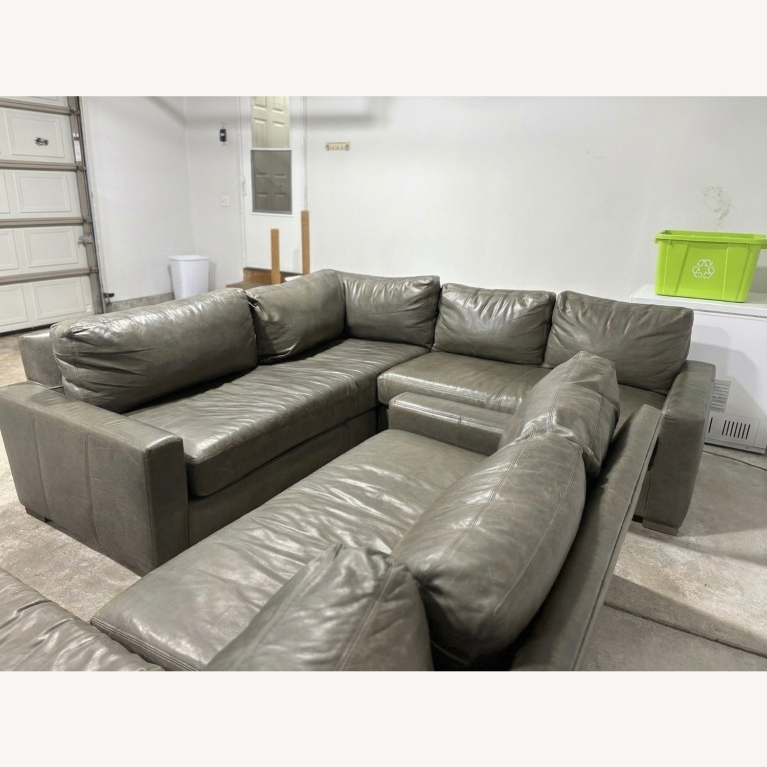 Restoration Hardware Maxwell Leather Sectional - image-5
