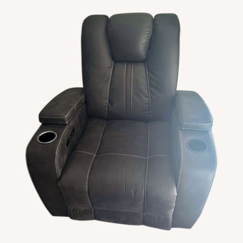 Used AMB Furniture  Dark Gray Leather Recliner for sale on AptDeco