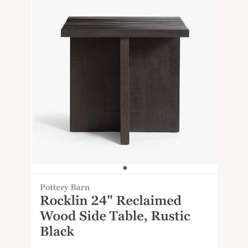 Used Pottery Barn Rocklin Black Wood Side Table for sale on AptDeco