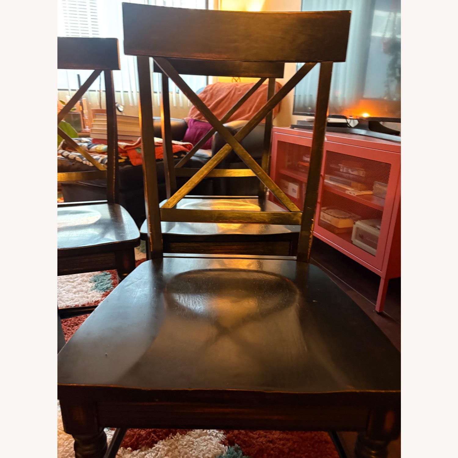 Vintage Solid Wood Black and Brown Dining Set - image-4