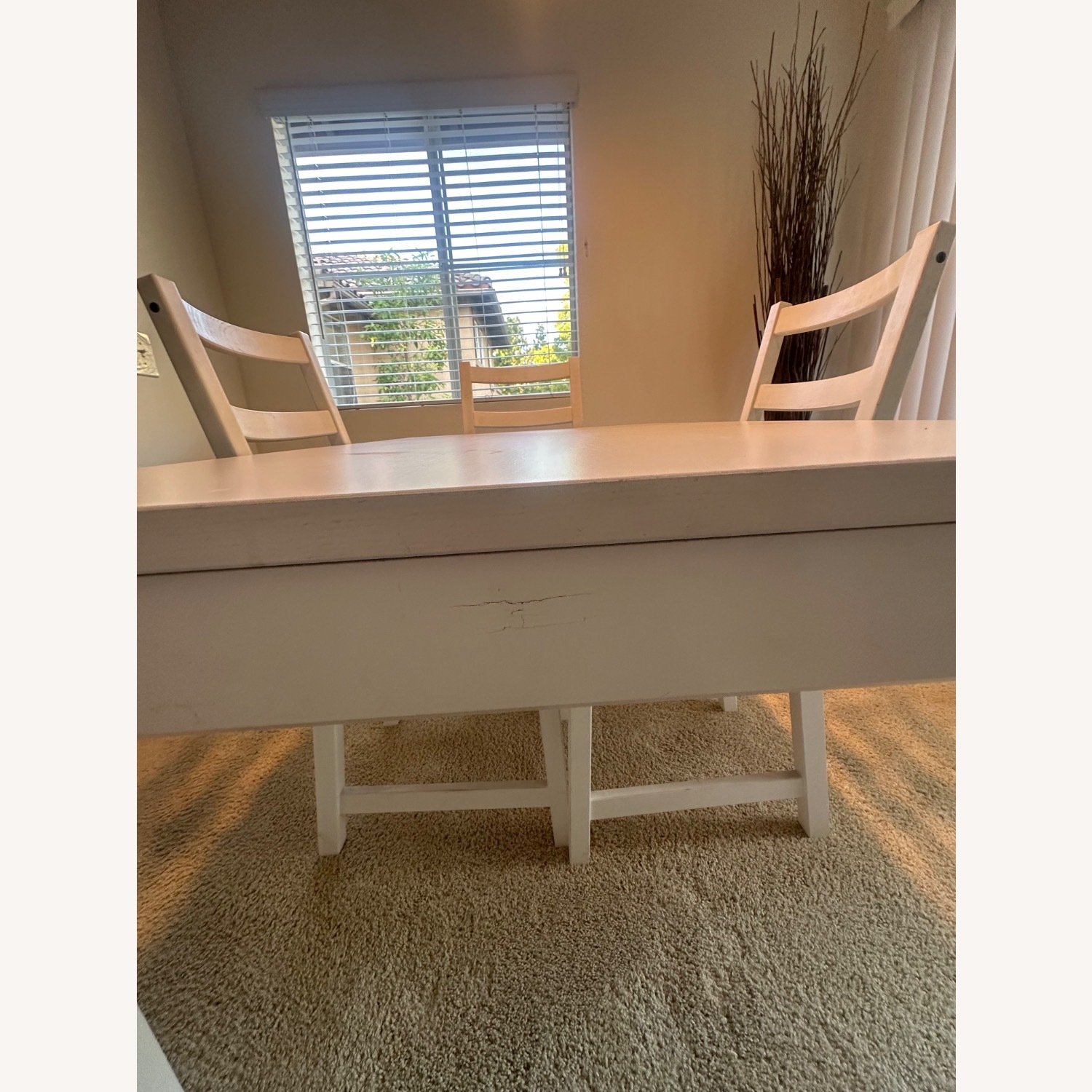 IKEA White Table & Chairs - image-6