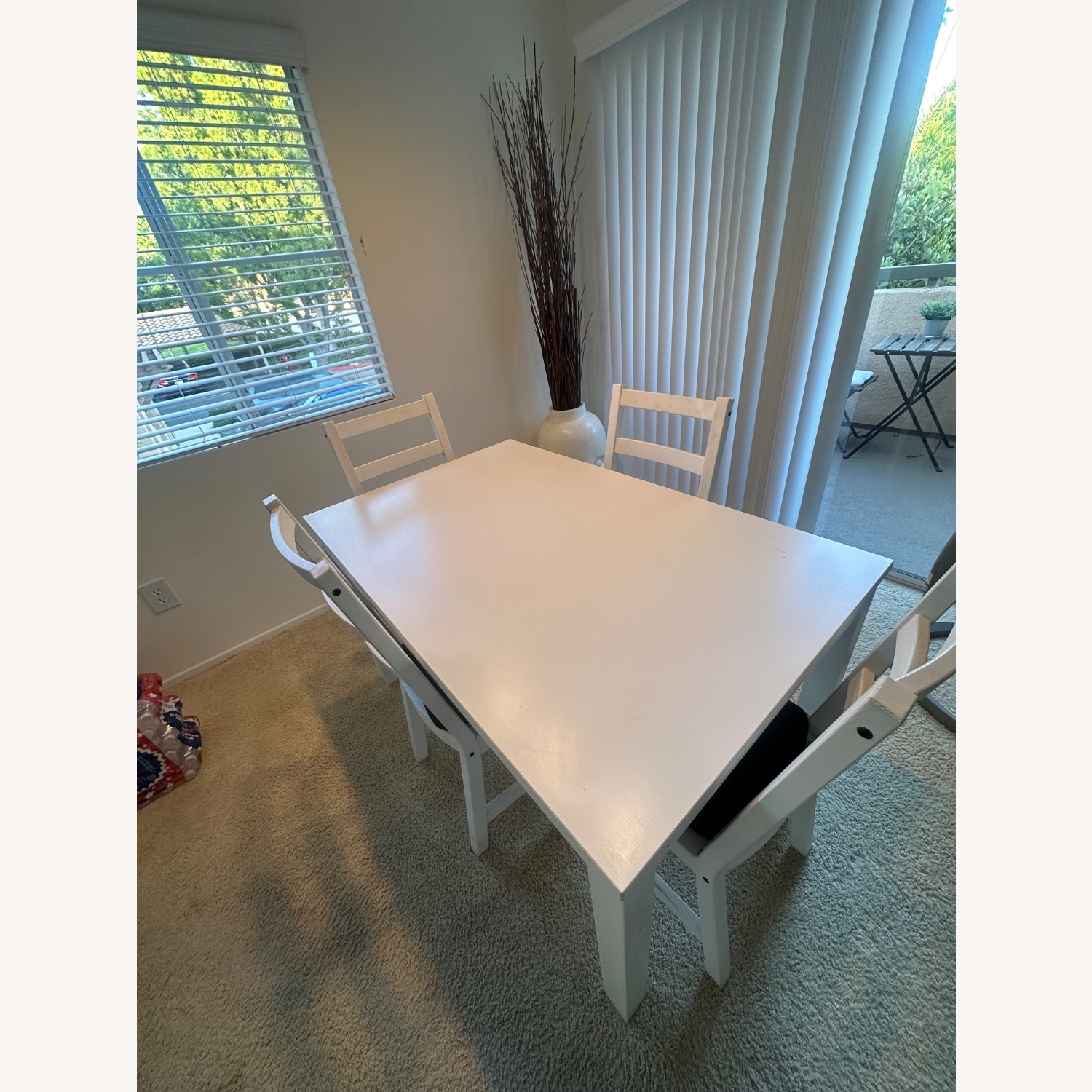 IKEA White Table & Chairs - image-1