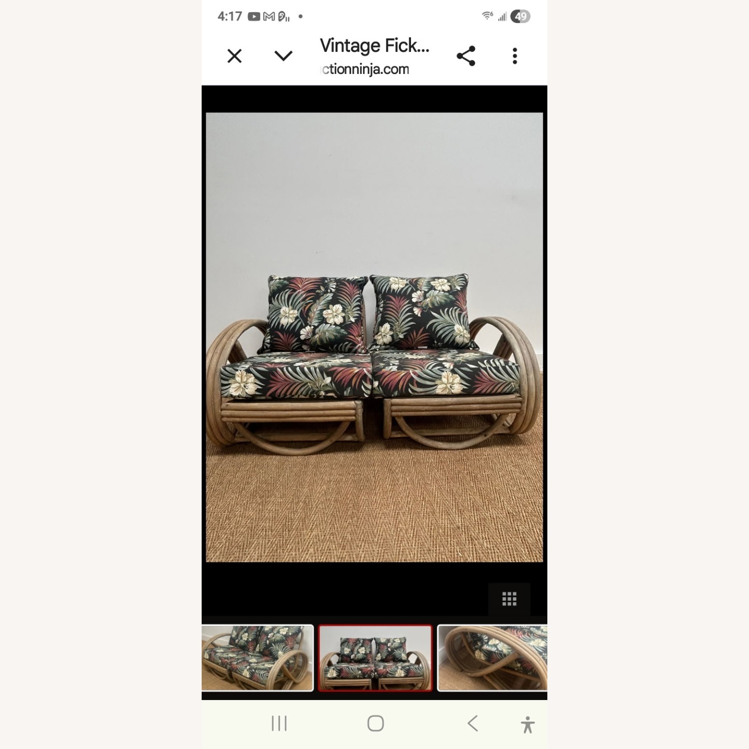 Vintage Rattan Loves Eating with Cushions - image-1