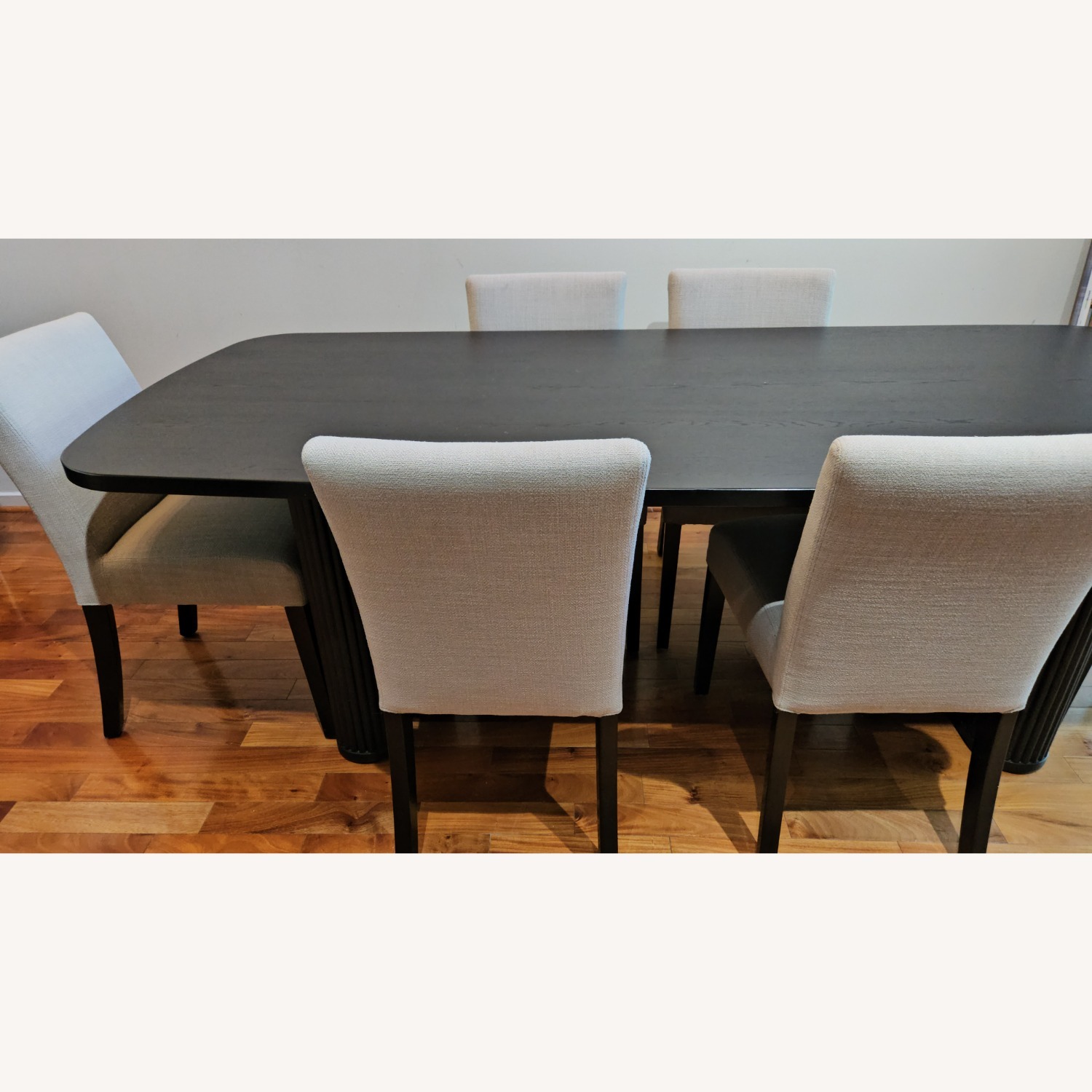 Crate & Barrel Black Oak Wood Dining Table - image-5