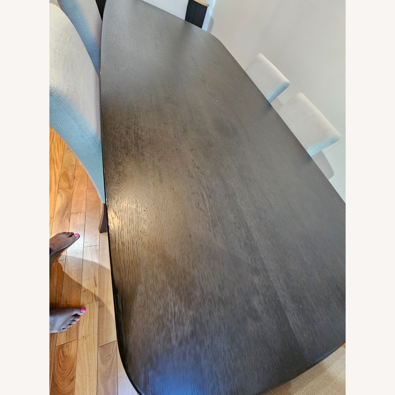 Crate & Barrel Black Oak Wood Dining Table - image-4