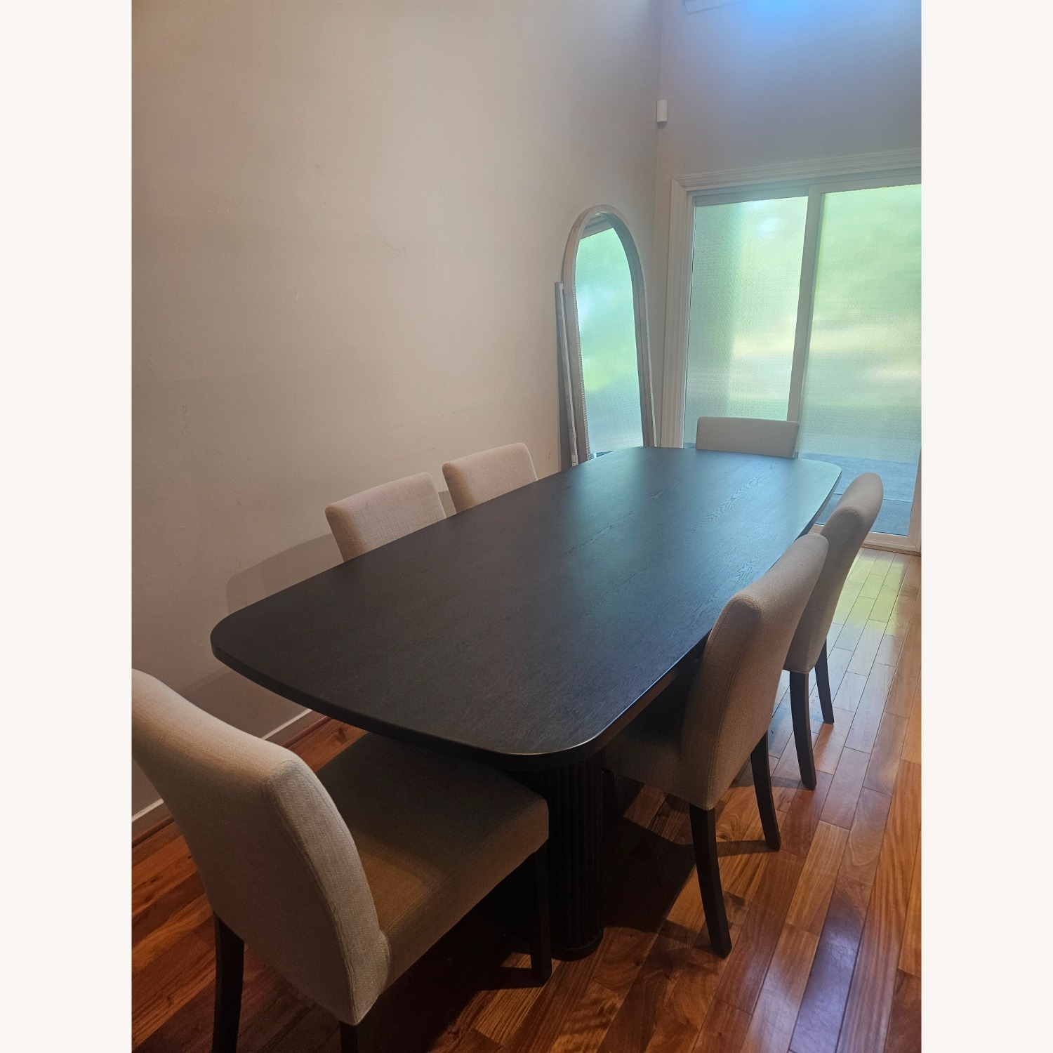 Crate & Barrel Black Oak Wood Dining Table - image-2