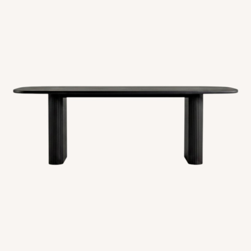 Used Crate & Barrel Black Oak Wood Dining Table for sale on AptDeco