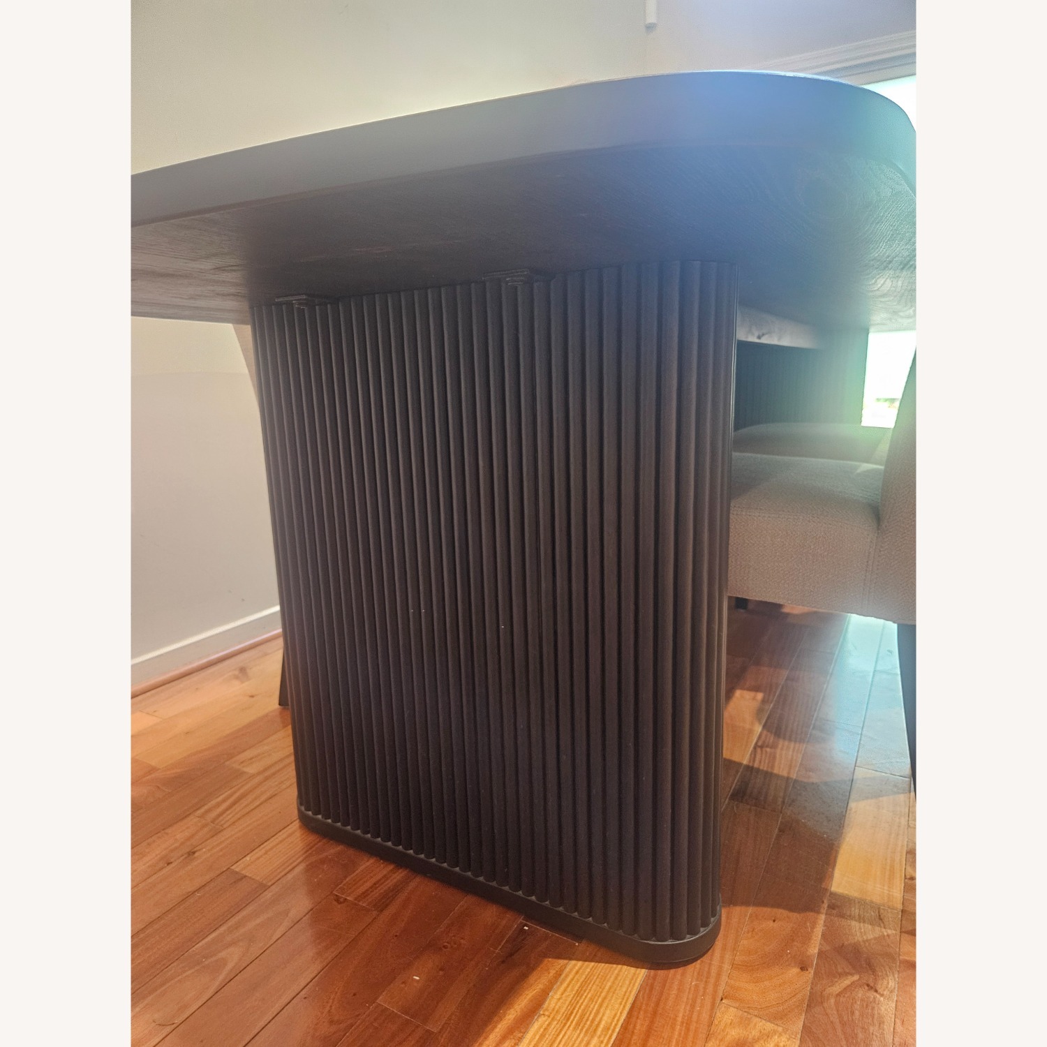 Crate & Barrel Black Oak Wood Dining Table - image-3