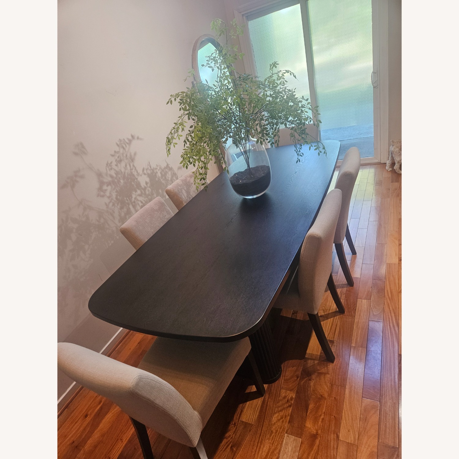 Crate & Barrel Black Oak Wood Dining Table - image-0