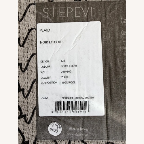Used Stepevi Rug 9' X 12' Black & Cream Rug for sale on AptDeco