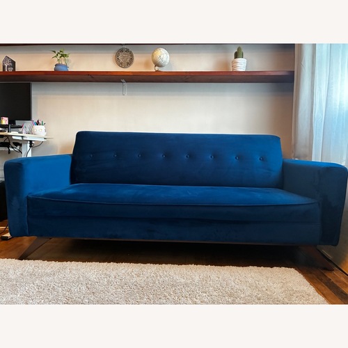 Used Joybird Roddy Royale Cobalt Velvet Loveseat for sale on AptDeco