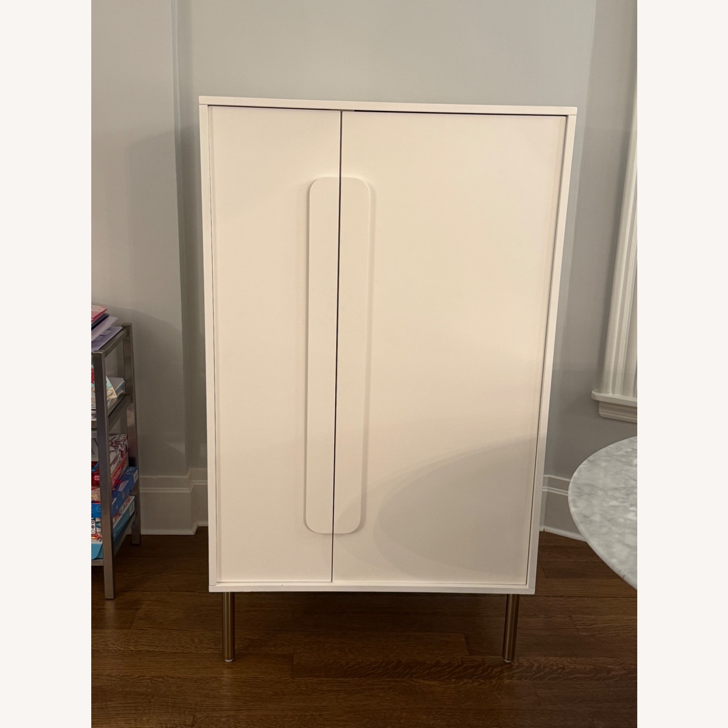 West Elm White Wood Armoire - image-1