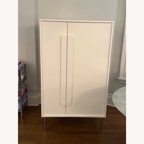 Used West Elm White Wood Armoire for sale on AptDeco