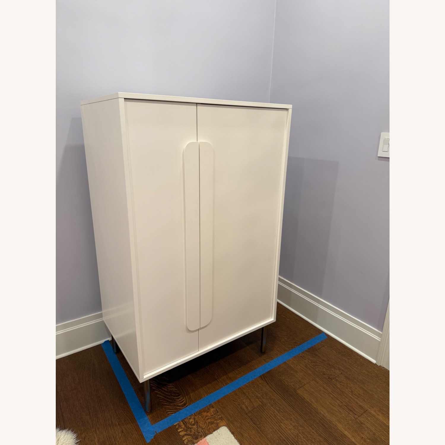 West Elm White Wood Armoire - image-2