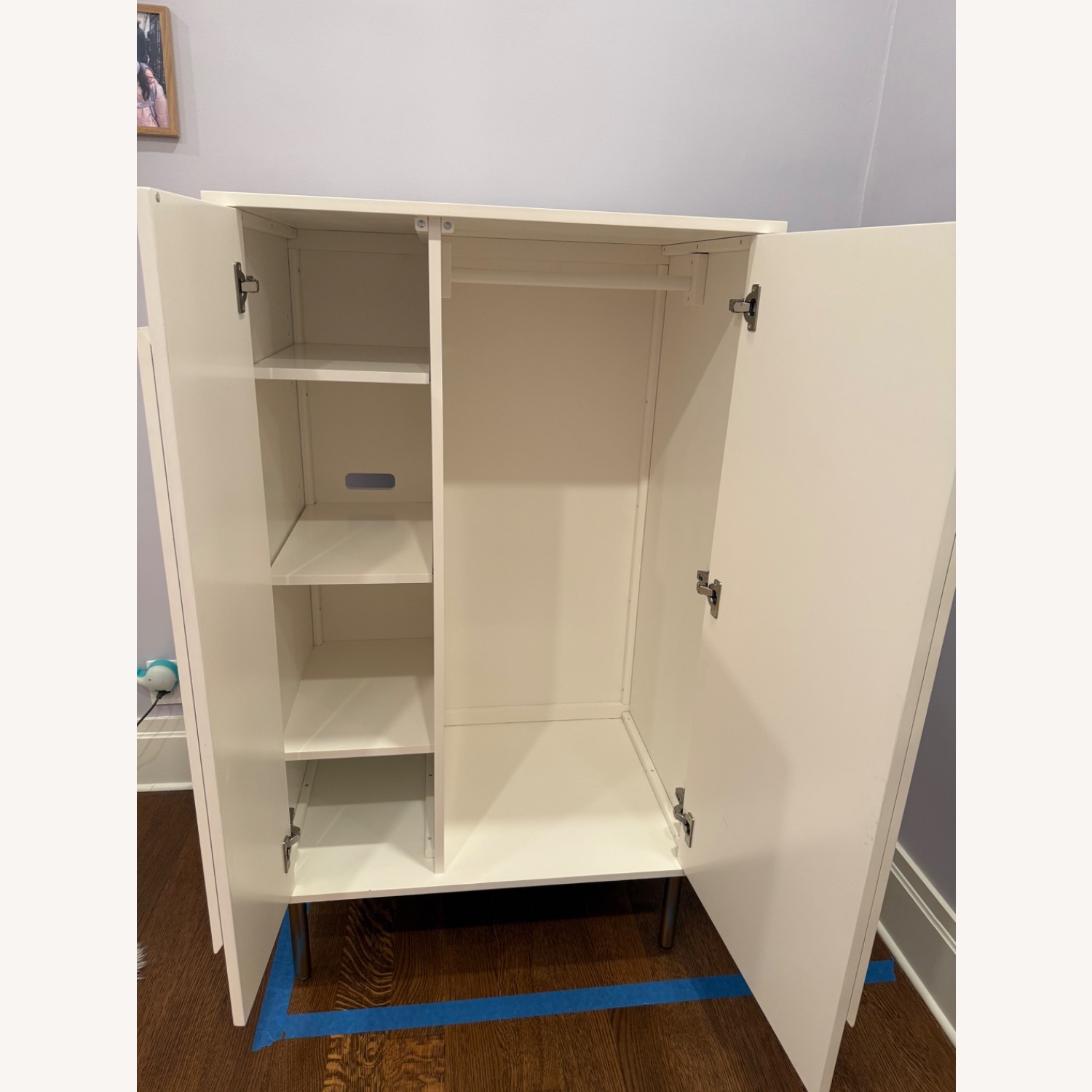 West Elm White Wood Armoire - image-3